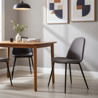 Sunvega Contemporary Pebble Chairs with Upholstered Seat and Backrest Set of 2