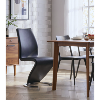 Sunvega Z-Shape Dining Chair with Padded Seating and PU Finish Kit of 2