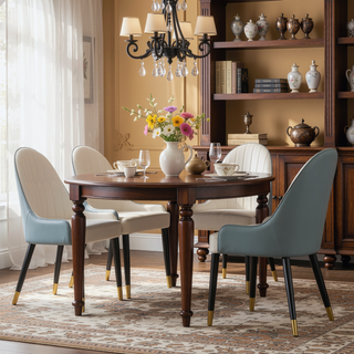 Sunvega Modern Faux Leather Dining Chairs Set of 2 with Metal Legs for Living Room