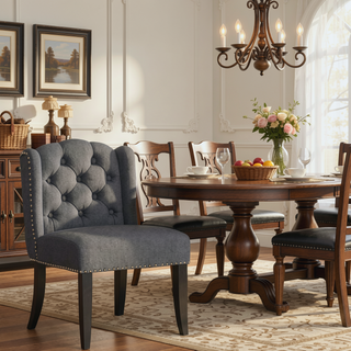 Sunvega Vienna Contemporary Tufted Wingback 31 Inch Counter Stools Set of 2