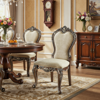 Sunvega Traditional Style Dining Chair with Plush Cushions and Nailhead Trim Set of 2