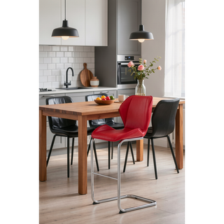 Sunvega 4-Piece White Bar Stool Set with Bucket Seats and Metal Footrest