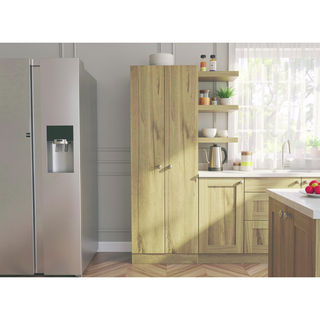 Sunvega Five Shelves Multistorage Pantry Cabinet with Double Door for Kitchen