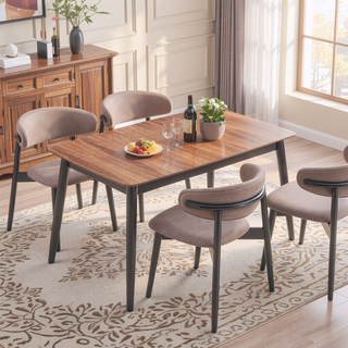 Sunvega Grey and Black Padded Side Chair Set with Upholstered PU Backrest