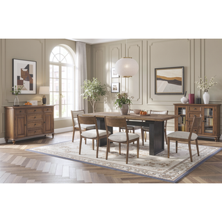 Sunvega Modern Latte Finish Polyester Upholstered Cresent Chair Set of 2