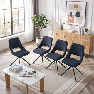 Sunvega Modern PU Leather Swivel Dining Chairs Set of 2 with Auto-Return and High Back