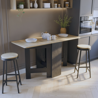 Sunvega Space-Saving Gateleg Folding Table with Compact Design and Sturdy Build