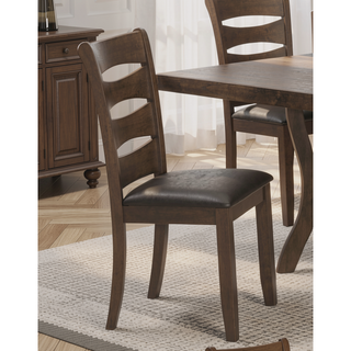 Sunvega Brown Faux Leather Upholstered Wooden Side Chairs with 250lbs Weight Capacity