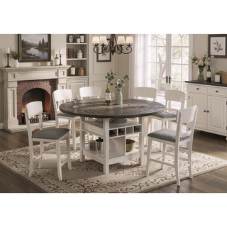 Sunvega 2pc Transitional Upholstered Counter Height Dining Chair Bar Stools with Chalk Gray Finish