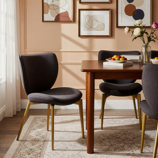 Sunvega Set of 2 PU Leather Dining Chairs with Carbon Steel Legs and Ergonomic Backrest