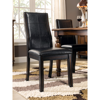 Sunvega Transitional Brown Cherry Espresso Curved Back Leatherette Padded Seat Side Chairs