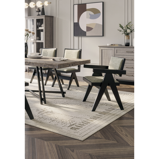 Sunvega Black Contemporary Metal Trestle Base Dining Table Rectangle 1pc