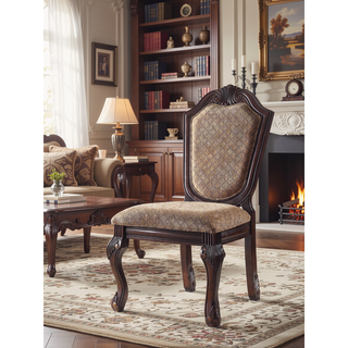 Sunvega Counter Height Fabric Upholstered Armless Chair with Wooden Queen Anne Legs