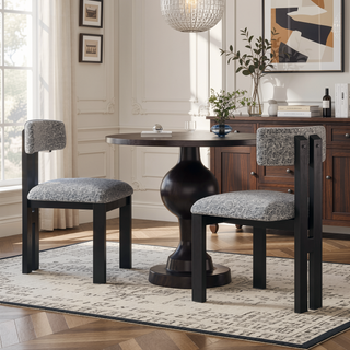 Sunvega Upholstered Armless Dining Chairs with Metal Legs and Polyester Blend Fabric