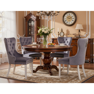 Sunvega Traditional Style Stainless Steel Chair with Plush Velvet Upholstery