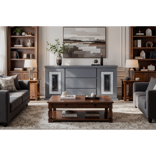 Sunvega Light Gray Contemporary Bar Stools with Padded Slat Design Back-Seat Cushions