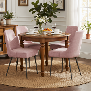 Sunvega Modern Upholstered Dining Chairs with Sturdy Metal Legs Set of 2