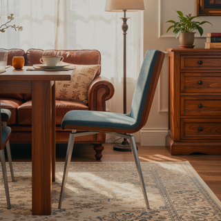 Sunvega Contemporary Swivel Dining Chairs with Walnut Wood Back and Green Fabric