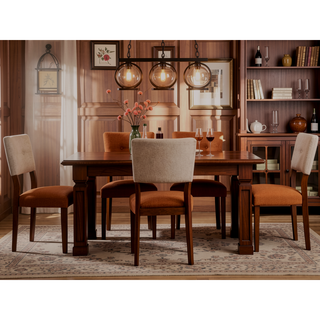 Sunvega Mid-Century Modern Brown Wood Finish Curved Button Tufted Dining Chairs