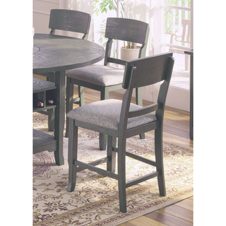 Sunvega Modern Gray Rubber Wood Dining Table with Two Built-in Storage Shelves
