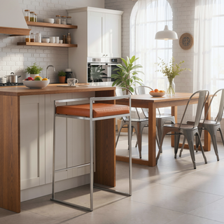 Sunvega Contemporary Stackable Counter Stool with Upholstered Padded Seat