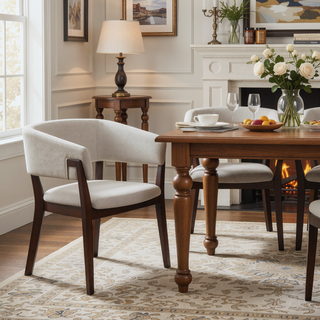 Sunvega Modern Dining Armchair with Sculptural Frame and Ergonomic Backrest