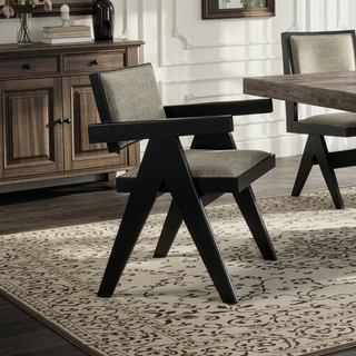 Sunvega Black Contemporary Metal Trestle Base Dining Table Rectangle 1pc