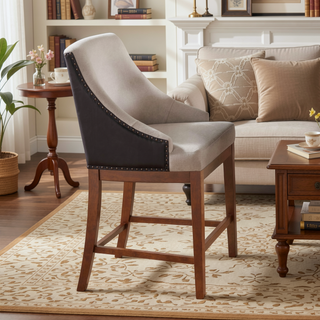 Sunvega Traditional Luxury Upholstered Chairs with Sloped Arms and Nailhead Trim