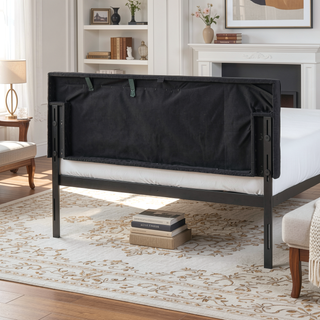 Sunvega Adjustable Height King Size Linen Upholstered Headboard with Metal Leg