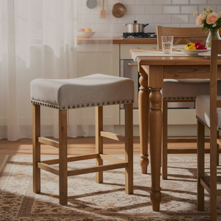 Sunvega Counter Height Dining Table with Storage Shelf in Weathered Gray Finish