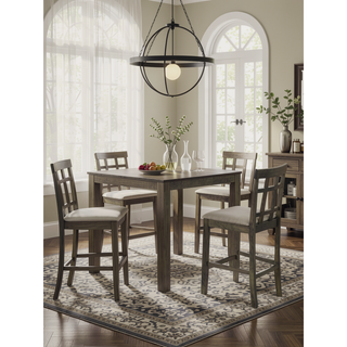 Sunvega Contemporary Gray Finish Rectangular Dining Table Seating Six