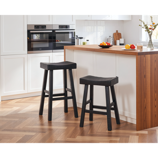 Sunvega 4-Piece Counter Height Dining Set with Table and 3 Stools in White and Coffee