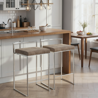 Sunvega Contemporary Stackable Counter Stool with Upholstered Padded Seat and Welded Frame