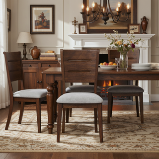 Sunvega Upholstered Dining Chairs with Polyester Fabric and Sturdy Construction
