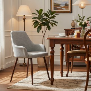 Sunvega Modern Dining Chair with Iron Legs and Wood Finish for Durability