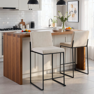 Sunvega Fuji Contemporary High Back Counter Stool with Padded Seat and Backrest