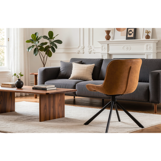 Sunvega Mid-Century Modern Tufted Diamond Pattern Upholstered Swivel Dining Chair