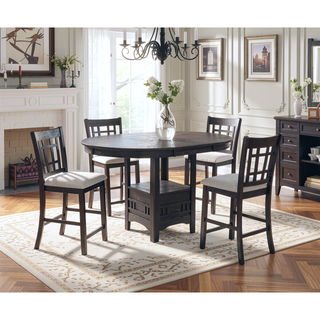Sunvega Contemporary 18" Extendable Leaf Storage Table with Two-Tone Chalk Gray Finish