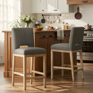Sunvega Modern Upholstered Bar Stools with Padded Seats for Kitchen Dining