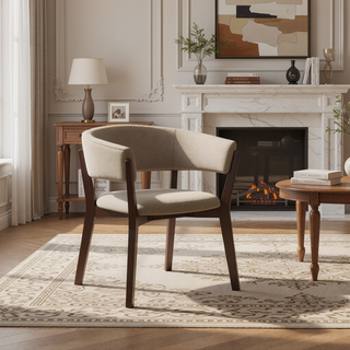 Sunvega Modern Dining Armchair with Sculptural Frame and Ergonomic Backrest