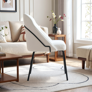 Sunvega Modern Upholstered Leatherette Dining Chair with Gold Steel Frame