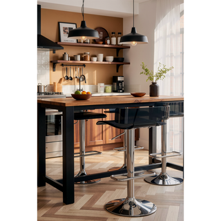 Sunvega Modern Acrylic and Chrome Bar Stool with Swivel Seat and Footrest