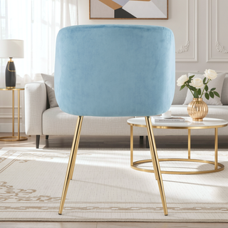 Sunvega Fran Contemporary Dining Chairs with Velvet Upholstery and Metal Legs Set of 2