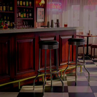 Sunvega Retro 1950s Diner Stool with Vibrant Red Cushion and Chrome Base