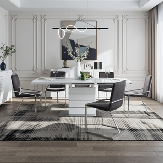 Sunvega Grey and Chrome Side Chair with Metal Base and Lozenge Backrest Design