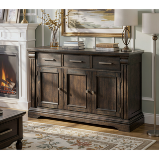 Sunvega Transitional Espresso Frame Side Chairs with Padded Seat Back and Nailhead Trim