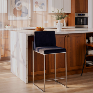 Sunvega Fuji Contemporary High Back Counter Stool with Padded Seat and Backrest