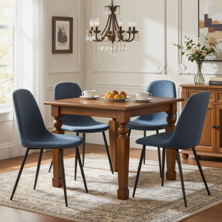 Sunvega Pebble Contemporary Upholstered Chair with Padded Seat and Backrest in Blue