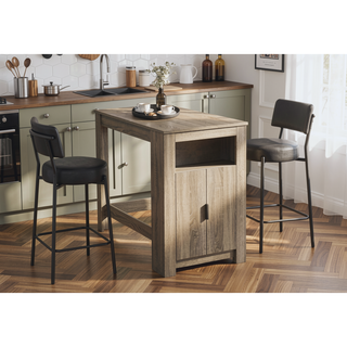 Sunvega Modern Kitchen Counter Height Barstools Set Of 2 With Black Leather Look