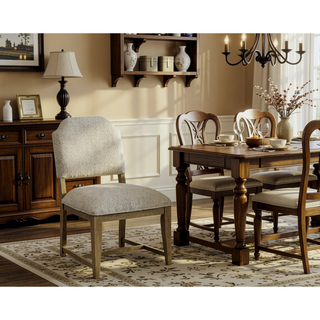 Sunvega Cashew Finish Upholstered Chair with Polyester Fabric and Web Seating